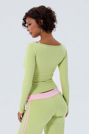 Cotton Layering Scoop Neck Long Sleeve (Bra Not Included)