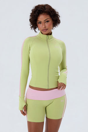 Cotton Racer Stripe Zip Up Jacket