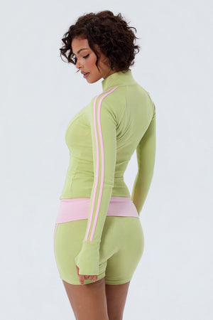 Cotton Racer Stripe Zip Up Jacket