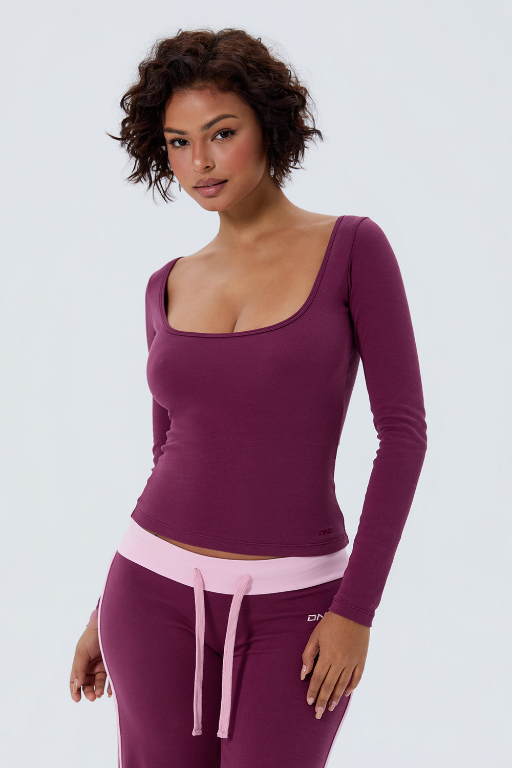 Cotton Layering Scoop Neck Long Sleeve (Bra Not Included)
