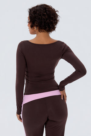 Cotton Layering Scoop Neck Long Sleeve (Bra Not Included)
