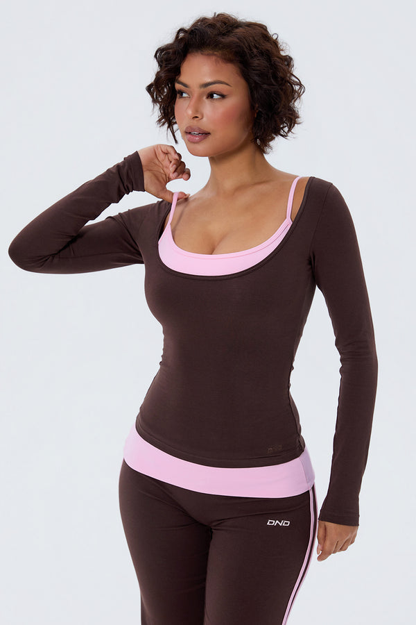 Cotton Layering Scoop Neck Long Sleeve (Bra Not Included)