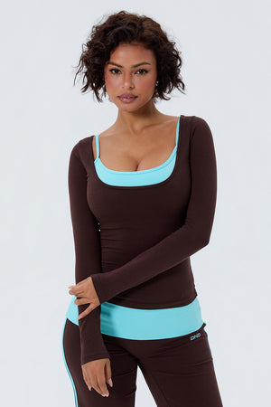 Cotton Layering Scoop Neck Long Sleeve (Bra Not Included)