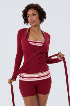 Cotton Tie-up Long Sleeve Wrap