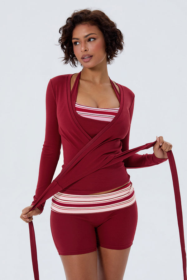 Cotton Tie-up Long Sleeve Wrap