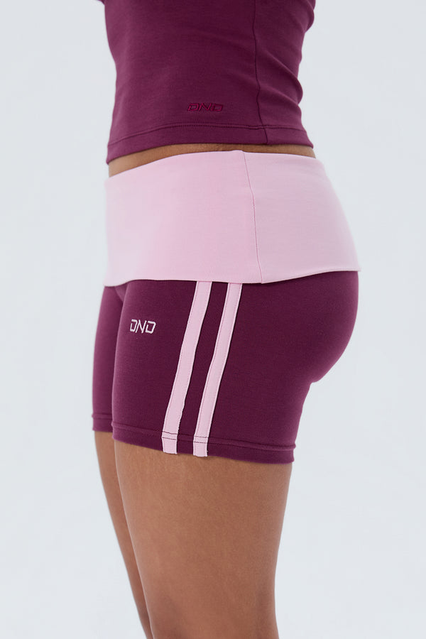 Cotton Mid Rise Fold-over Shorts 5-inch