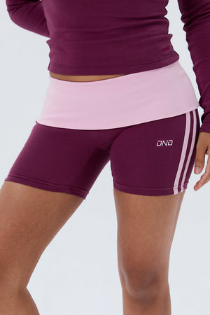 Cotton Mid Rise Fold-over Shorts 5-inch