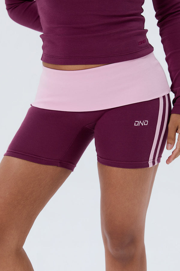 Cotton Mid Rise Fold-over Shorts 5-inch