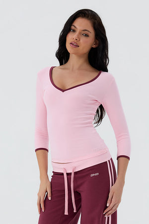 Cotton V-Neck Quarter Sleeve