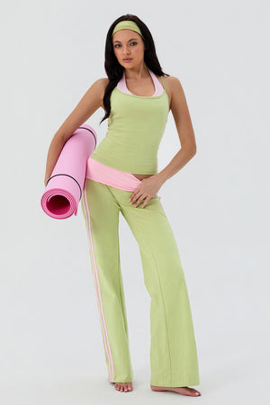 Cotton Cami Layered Halter With Built In Bra