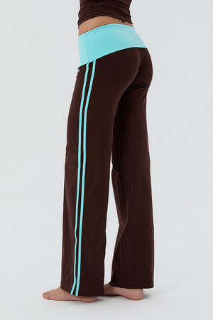Cotton Foldover Straight Leg Pants