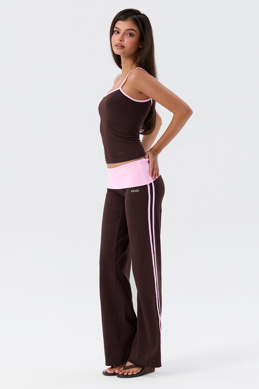 Cotton Foldover Straight Leg Pants