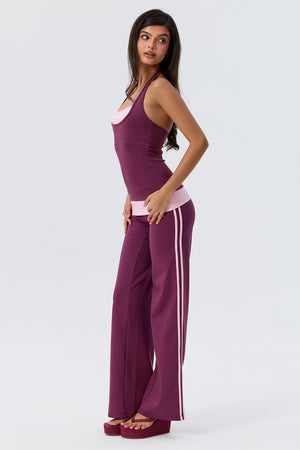Cotton Foldover Straight Leg Pants