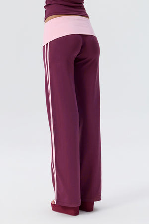 Cotton Foldover Straight Leg Pants