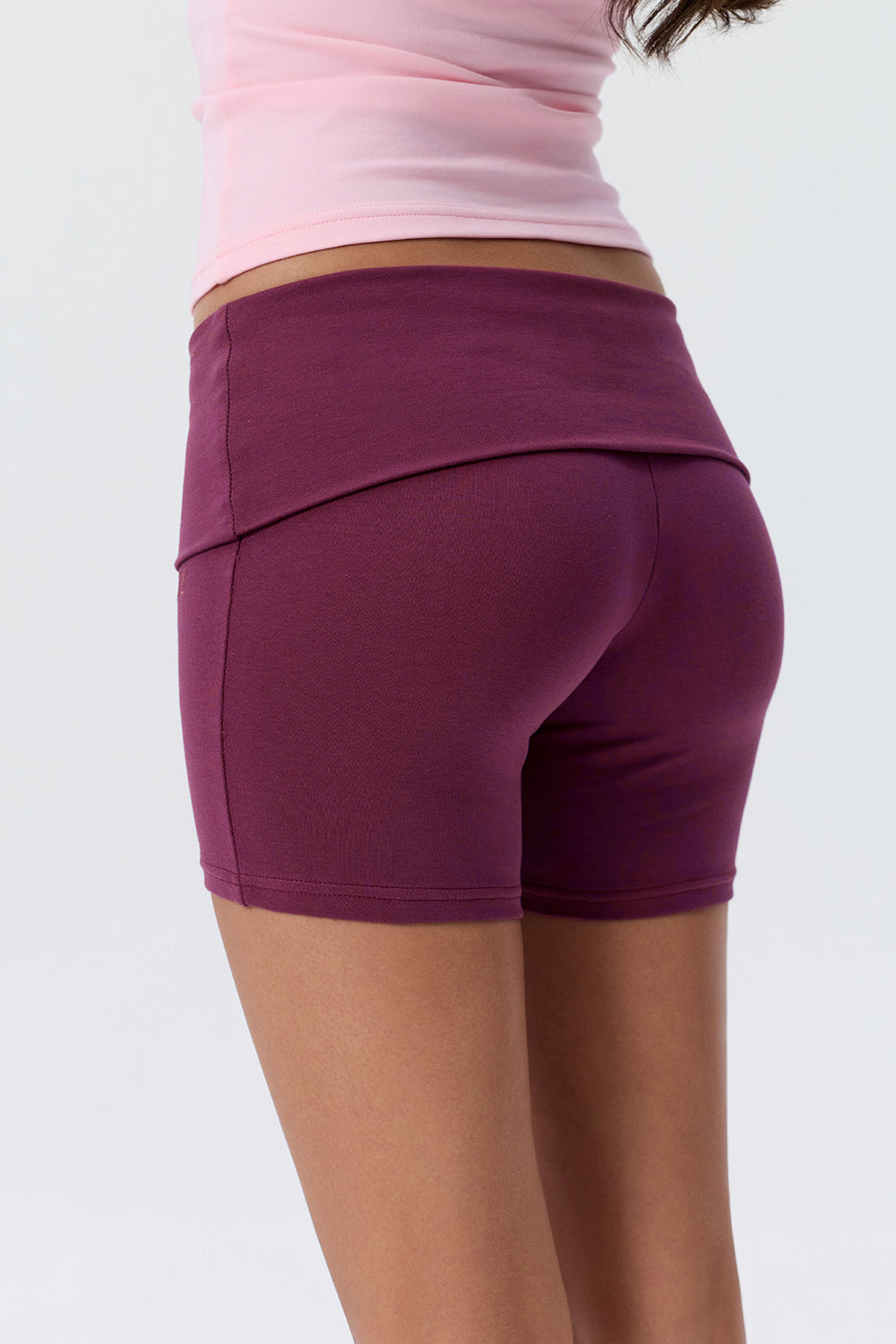 Cotton Mid Rise Fold-over Shorts 5-inch
