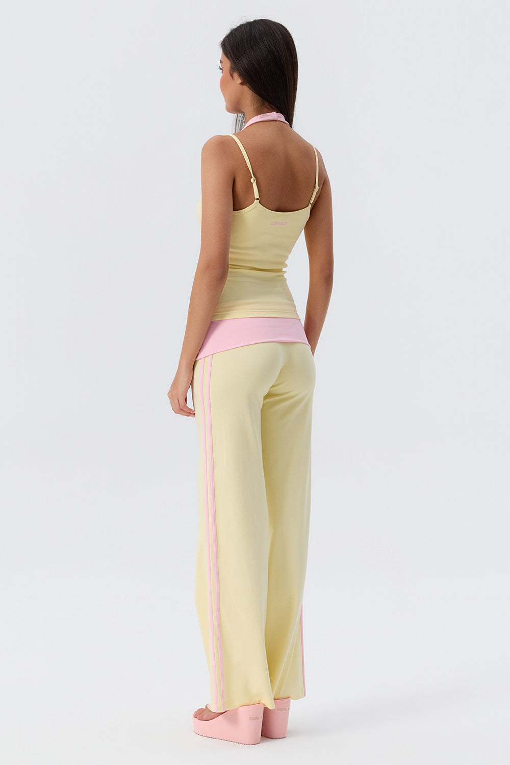 Cotton Foldover Straight Leg Pants