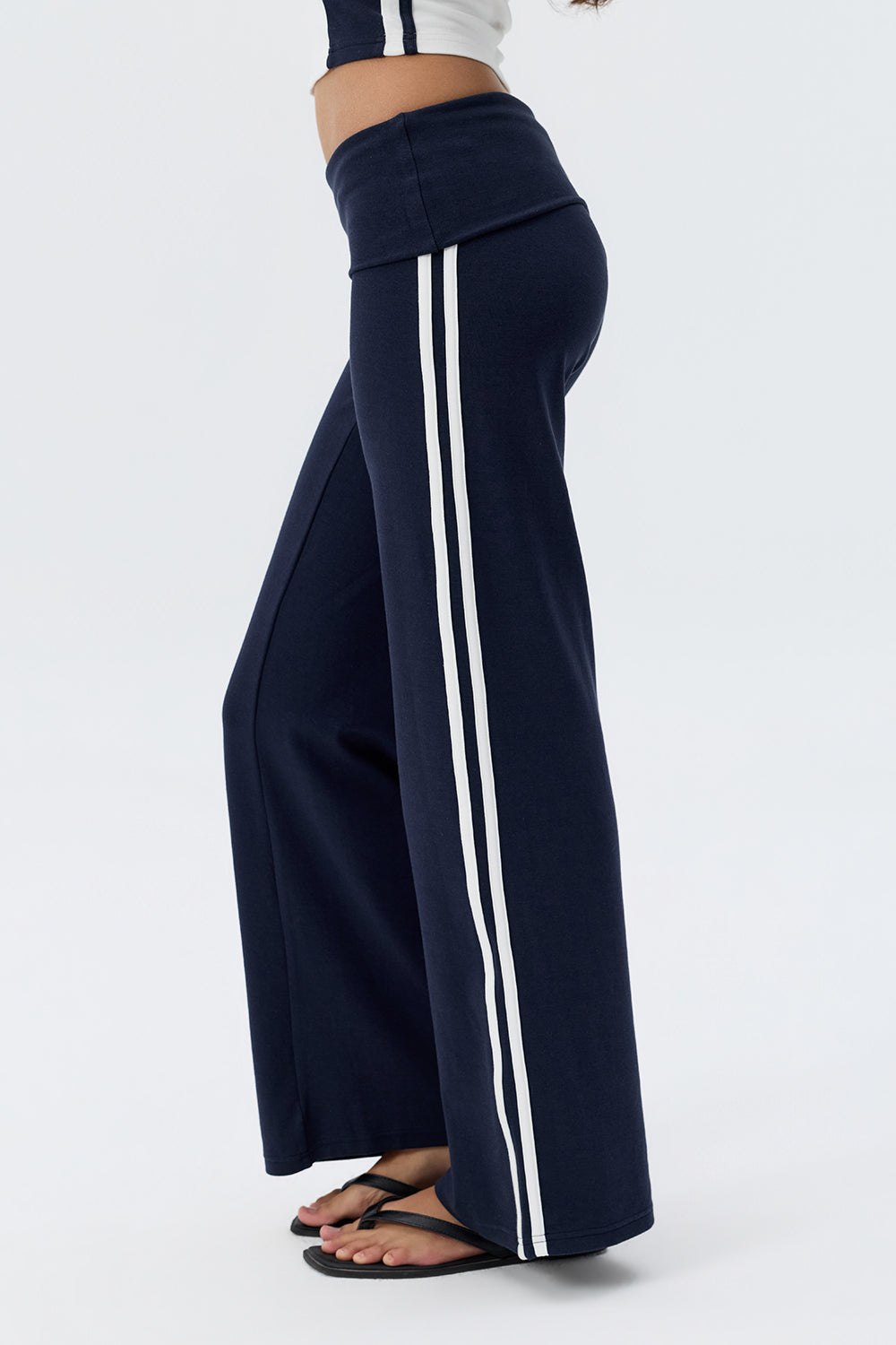 Butter Cotton Foldover Straight Leg Pants
