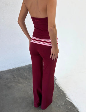 Cotton Semi-Flare Straight Leg Pants