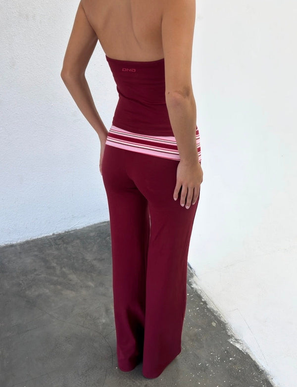 Cotton Semi-Flare Straight Leg Pants