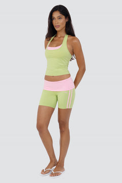 Cotton Mid Rise Fold-over Shorts 5-inch