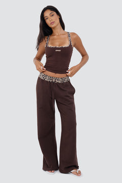 Cotton Leopard Tracksuit Pants