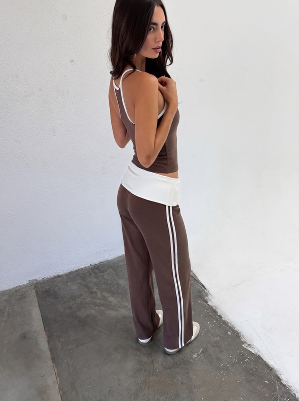 Foldover Star Wide-Leg Pants